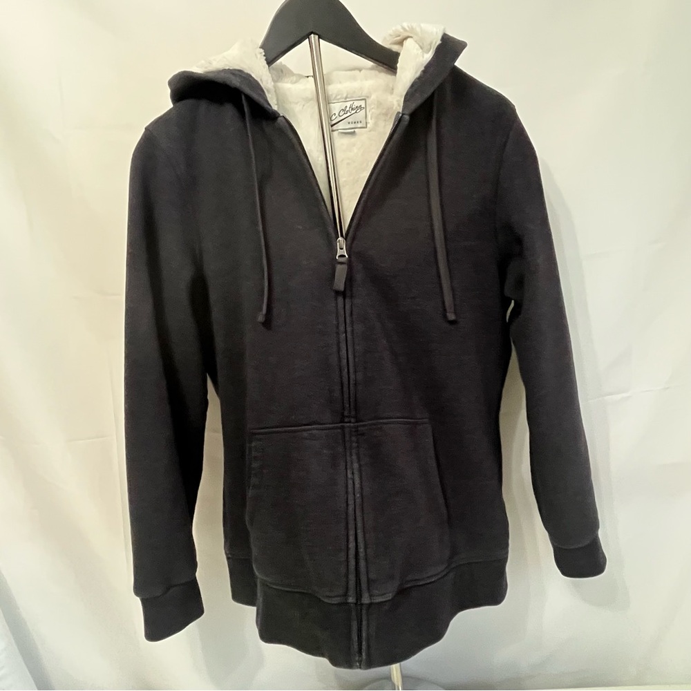 BC Clothing Black Hoodie with Sherpa Lining